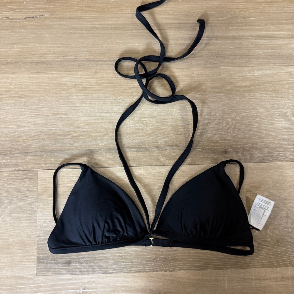 J. Crew NWOT Black Strappy String Bikini Top | Medium